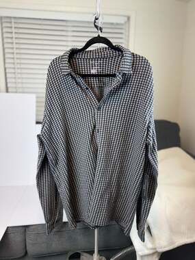 NWT Shaquille O’Neal XLG Men’s XLT Houndstooth Button Up Shirt Big & Tall